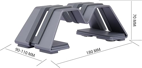 Miniatura 5 de Soporte vertical ajustable para laptop, aluminio, ajuste universal para todas las computadoras portátiles (0.394-1.181 in de grosor), diseño de
