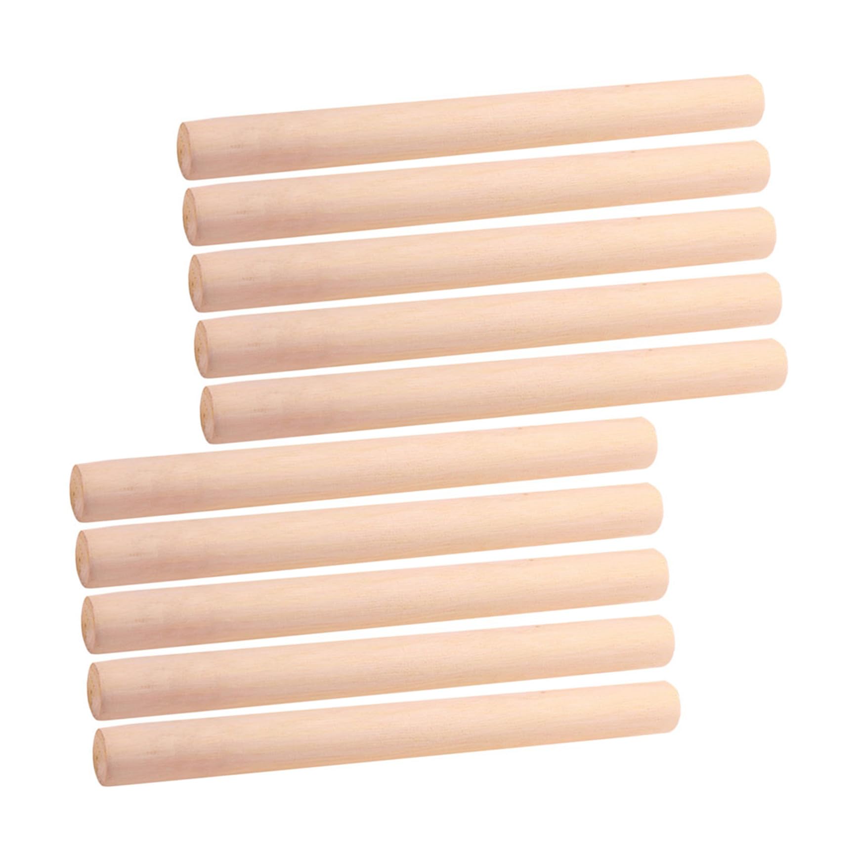 Set 10 Mattarelli in Legno Antiaderenti per Impasto | Colore Kaki, Superficie Liscia senza Bave, 10 Pezzi, Uso Domestico e Gelatina