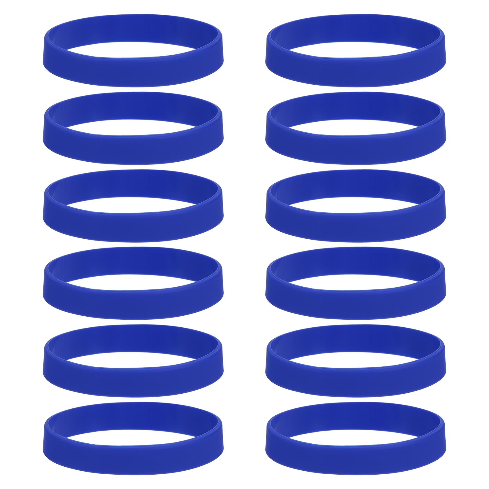 sourcing map 12Pcs Silicone Rubber Bands Non-slip 4 Inch Flat Elastic Rubber Wrapping Bands for Books, Traps, Art, Wrapping Paper, Cord Wraps, Dark Blue