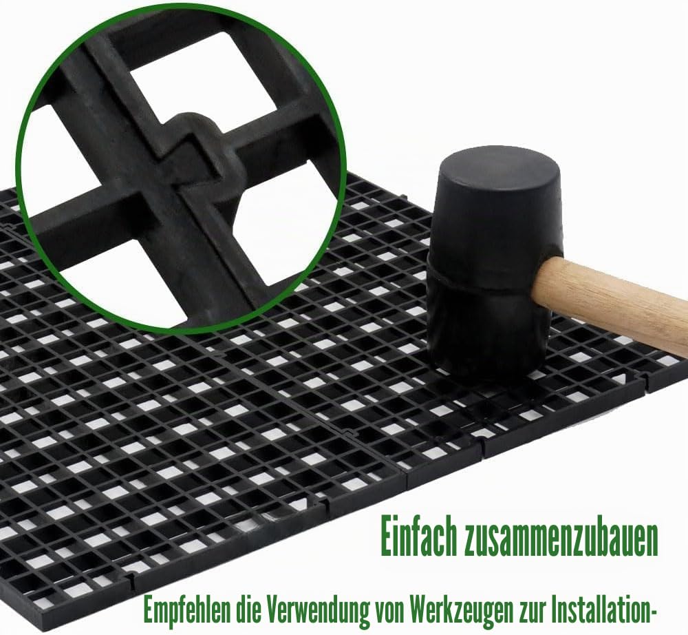 LINLAN 6 Stück 30x30cm Kunststoffgitter-Aquarium, Aquarium-Trennwand, Aquariumteiler für Bodenschutz und Aquascaping-Unterstützung (Schwarz-ohne Zubehör)