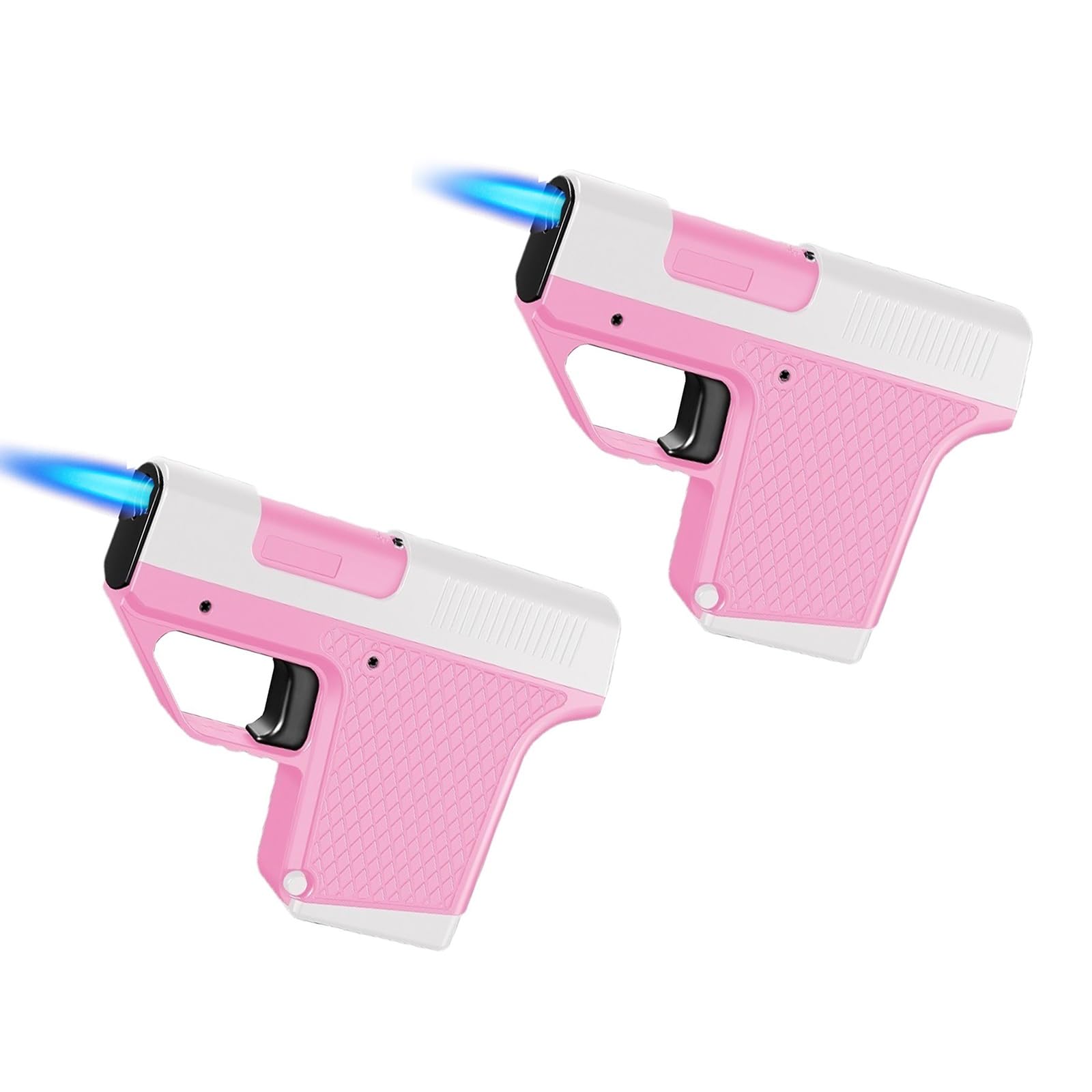 Confezione da 2: portasigarette Multifunzionale e Accendino Combinato - Contiene 10 Sigarette, Jet Flame Antivento al butano, Ricaricabile - Progettato(Carburante Non Incluso)(Pink)