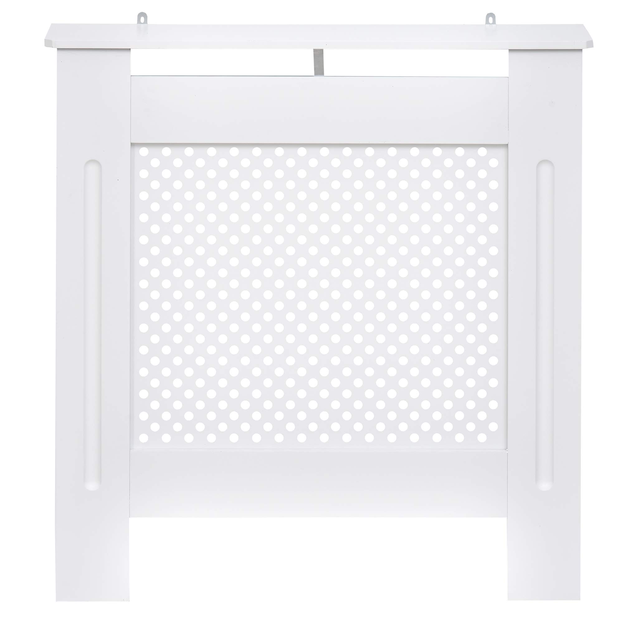 HOMCOM Copritermosifone Moderno a Griglia in MDF, Copertura Termosifone Portatile per Casa e Ufficio, 78x82x19 cm, Bianco