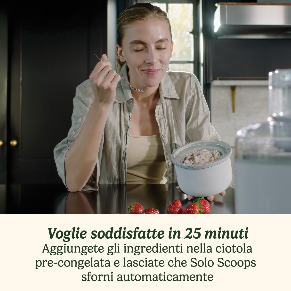 Cuisinart Solo Scoops Gelatiera | Macchina per Gelato Fatta in Casa in 25 minuti | Sorbettiera | Macchina per Yogurt Gelato| Compatto, salvaspazio | Vaschetta di pre-congelamento 475ml (Nuovo)