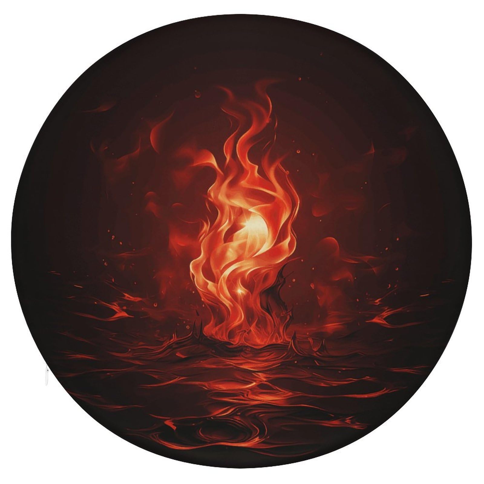 FekiLoot Red Flame Seat Cushion Comfort Memory Foam Seat Cushion Chair Pad Soft Round Stool Cushion Chair Cushion Removable Washable Cover for Home Office Outdoor Bistro 15.35 Inch