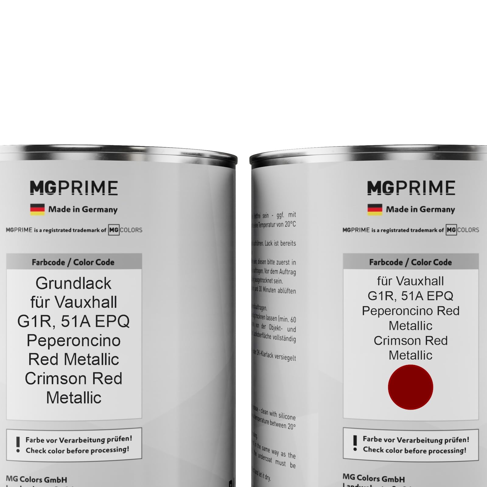 MG PRIME Lakier w puszkach do Vauxhall G1R / 51A EPQ Peperoncino Red. 2,0L