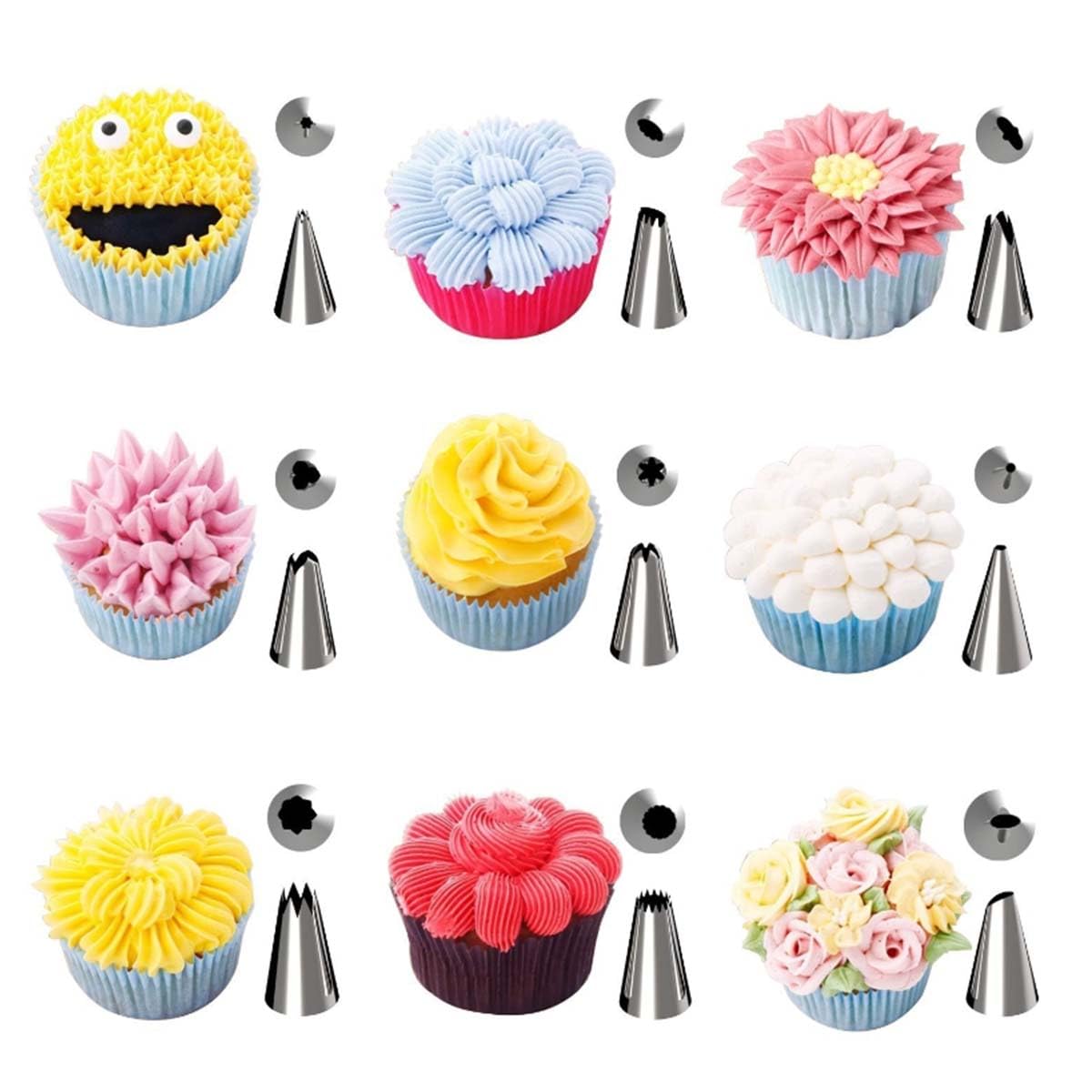 Set Sac à Poche Pasticceria 50 Pezzi Extra Large - 52cm Con Beccucci Acciaio Per Decorazione Dolci - Foto 6