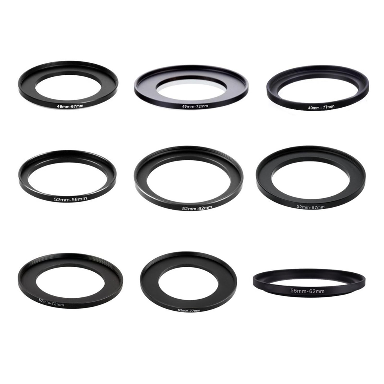 Metall-Step-Up-Ringe, Objektiv-Adapter-Filter-Set | 50 Stück(49-67mm)