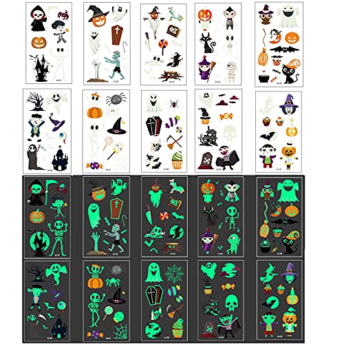 10 Sheets Halloween Temporary Tattoo Sticker Face Body Arms Waterproof Scar Temporary Tattoos for Halloween Makeup Party Cosplay Costume Decor