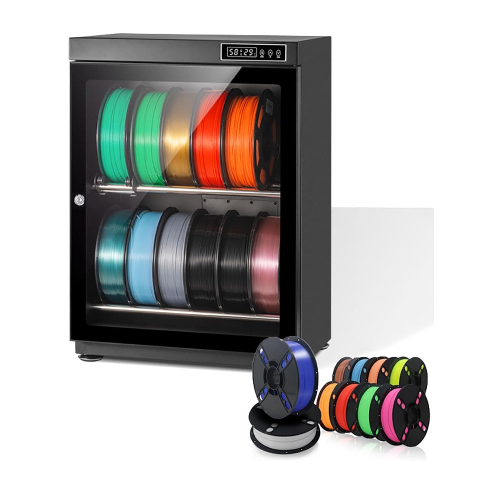 YXYLJOZ 3D Filament Dry Cabinet,Anti-Moisture Storage Box, Metal Sealed Drying Structure,Universal Compatibility with Various 3D Printing Consumables,Humidity Control (70l)
