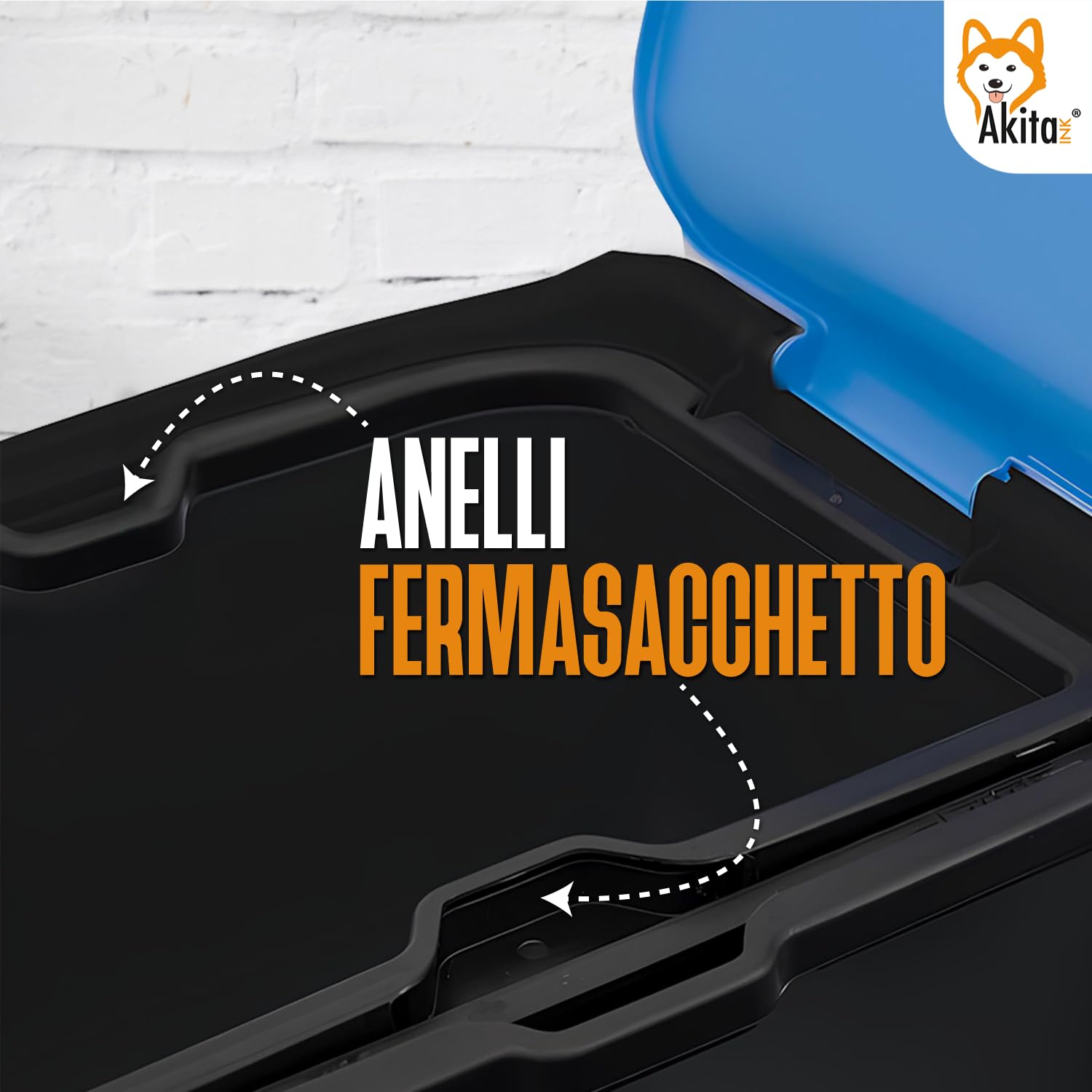 AKITAInk - Pattumiera per Raccolta Differenziata a 3 Scomparti, 80L AkitaOne - Bidone con Coperchi Colorati e Chiusura Ermetica per una Raccolta Intelligente e Igienica - Prodotto in Italia