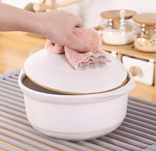 Miniatura 6 de Ahyuan - Escurridor de platos grande enrollable para fregadero, cuadrado, barras sólidas multiuso, revestidas de silicona, acero inoxidable,