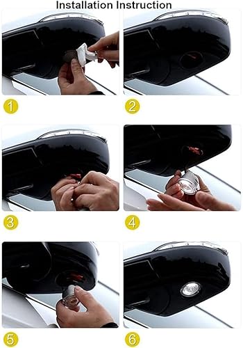 Miniatura 8 de OKL CPARTS Luces de charco de espejo lateral, alta definición que nunca se desvanecen, luces LED con logotipo proyector, sombra fantasma, para