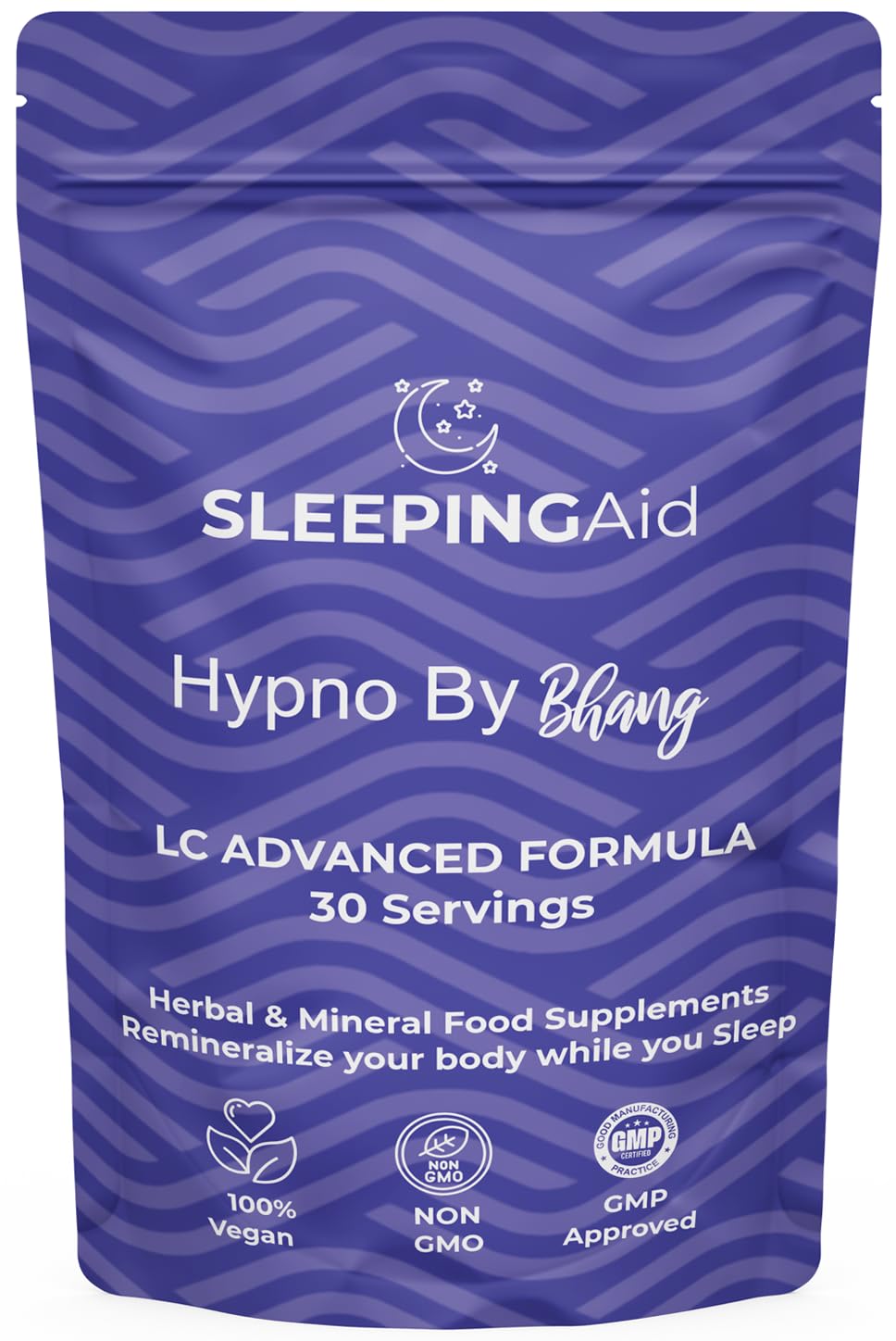 Hypno by Bhang Sleeping Tablets - Herbal Sleep Aid Supplement for Deep, Restful Sleep Supports Nights of Restful Sleep for Adults - Natural Sleep Support for Better Sleep Quality (1 Count 30 Tablets)