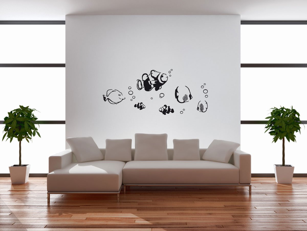 PrimeStick Vinyl Wall Sticker fishes #172D brown 207cm x 90cm (RAL8017)
