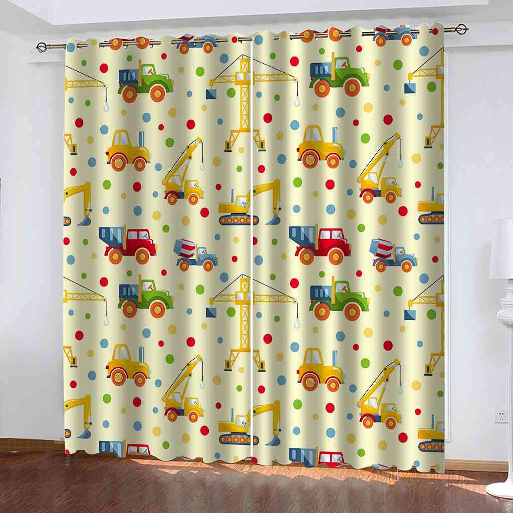 Rideaux occultants d'enfant 3D pelle jaune isolant thermique phonique 200x214