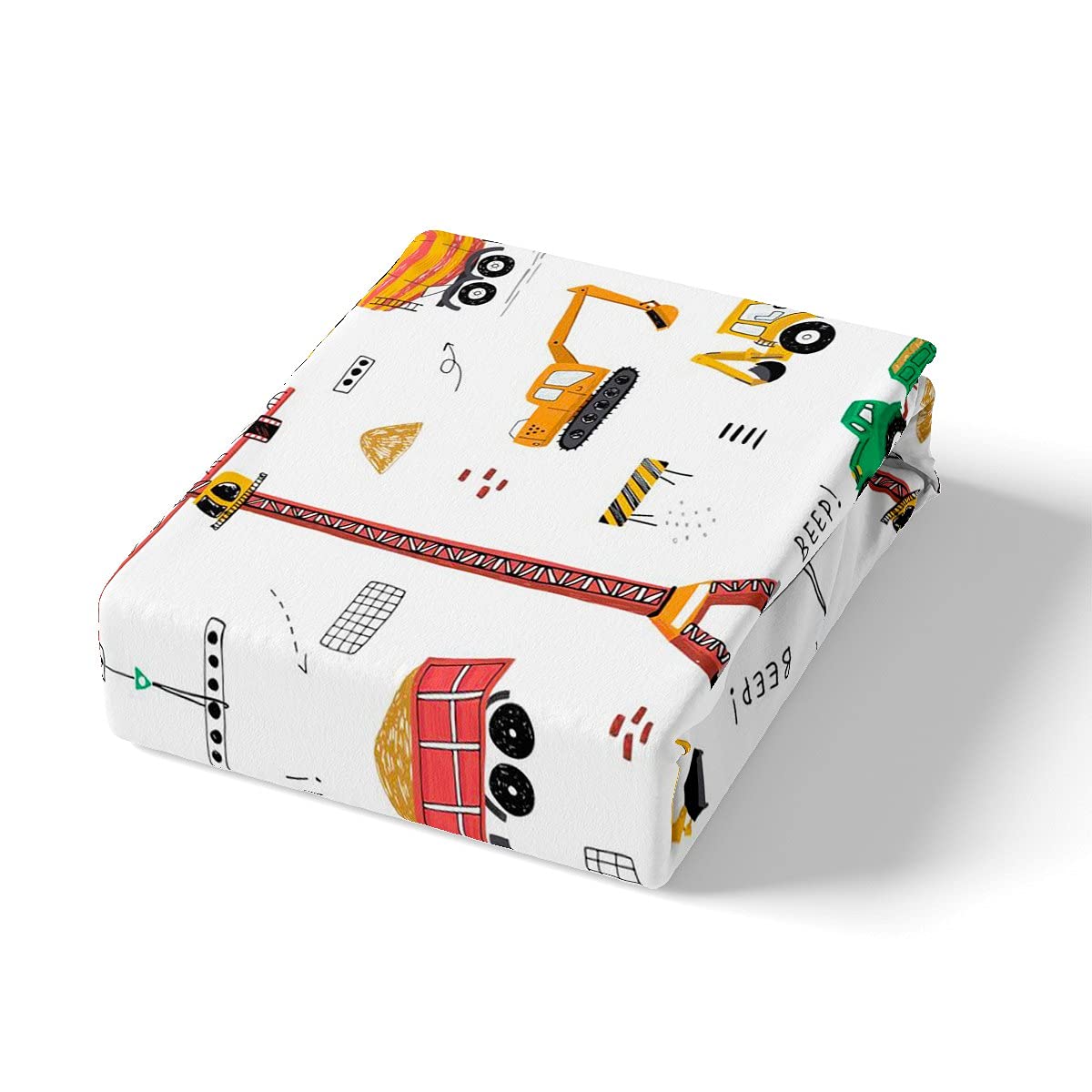 Juego de sábanas de Coches de Dibujos Animados para niños, Juego de sábanas de máquinas de construcción, Juego de Ropa de Cama para niños y niñas, vehículos Infantiles, sábana Bajera Ajustable para c