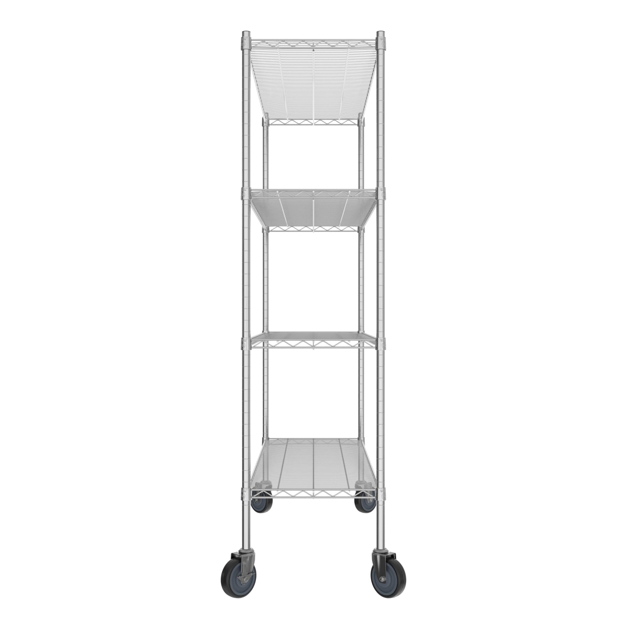 QUIET BOOK Commercial NSF Listed Chrome Mobile Wire Shelving Kit 18