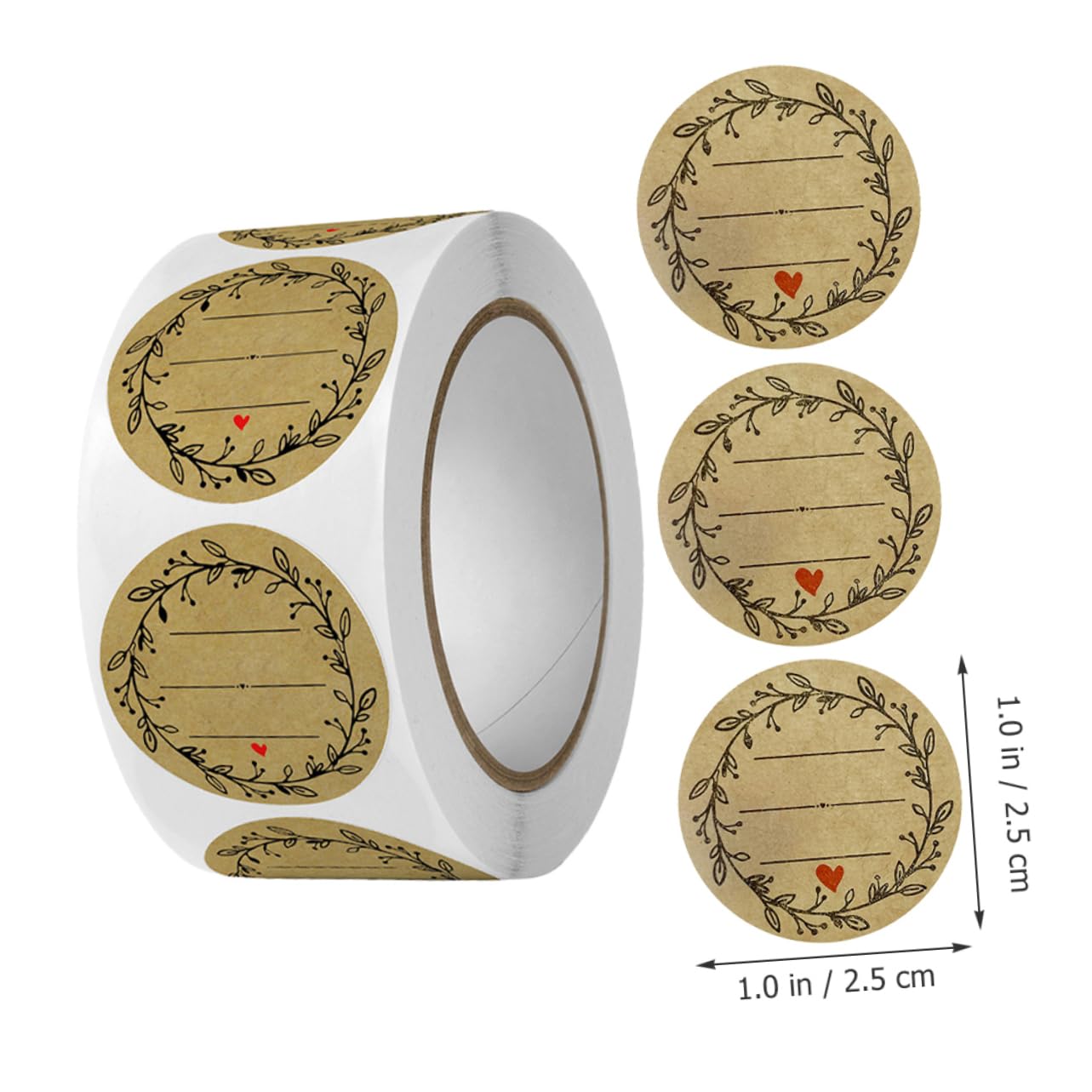 Lurrose 8rouleaux Étiquettes Autocollantes Pour Boulangerie De Stickers Décoratifs Kraft Autocollants Multi-usages Pour De Cookies Et De Fête