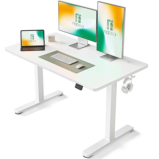 Bureau Assis Debout Électrique, 120 x 60 cm Fezibo