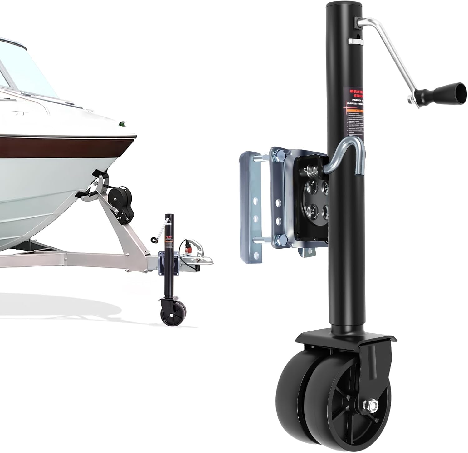 2000 lbs Trailer Jack with Wheel, Heavy Duty Swivel Trailer Jack, 12" Lift Tongue Jack for Boat, RV & Utility Trailer