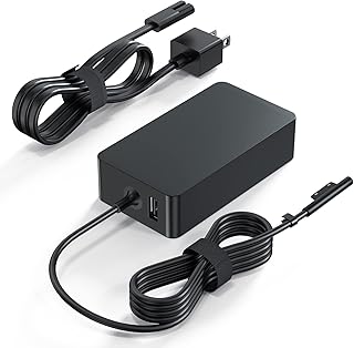 Surface pro Charger 65w Replacement Power Adapter for Microsoft Surface Pro 3 4 5 6 7 X Surface Laptop 1 2 3 Surface Book Surface Go Laptop Supply with 7.8ft Upgrade Power Cord