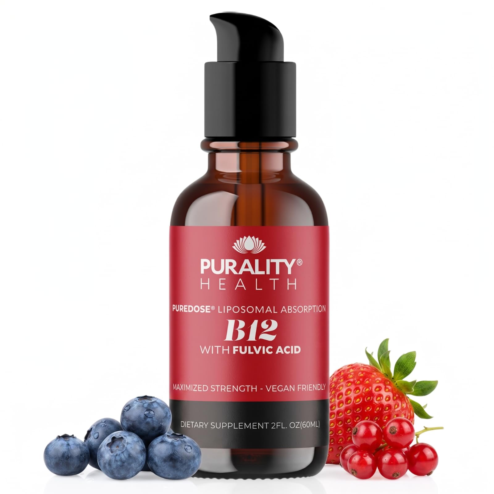 PURALITY HEALTH Vitamina B12 líquida lipossomal 2.500 mcg, 60 mL