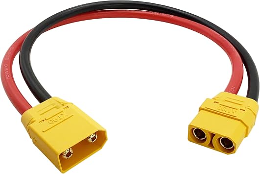 XT90 Female to XT90 Male Plug Extension Cable Lead 1 FT 10AWG Silicone Wire for RC Lipo Battery FPV Racing Drone Aircraft Model