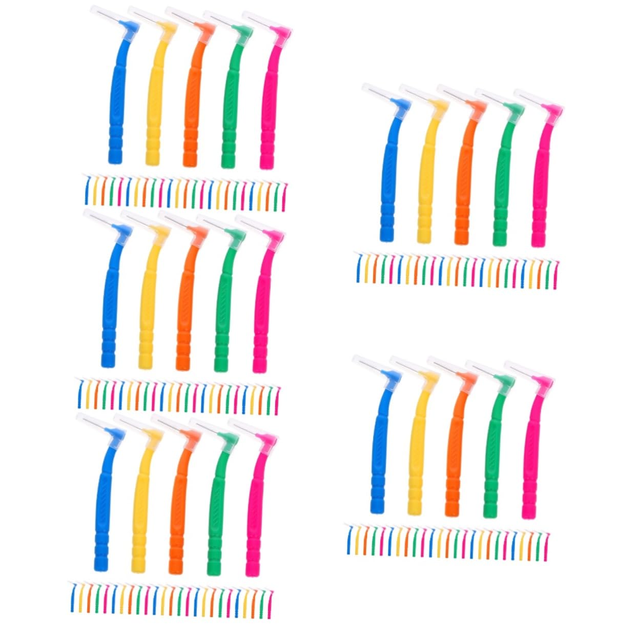 Baluue 150pezzi Spazzolini Interdentali Manuali Per Pulizia Orale Spazzole Shape Per Denti Con Manico Comodo Per Spazi Interdentali e Apparecchi Ortodontici