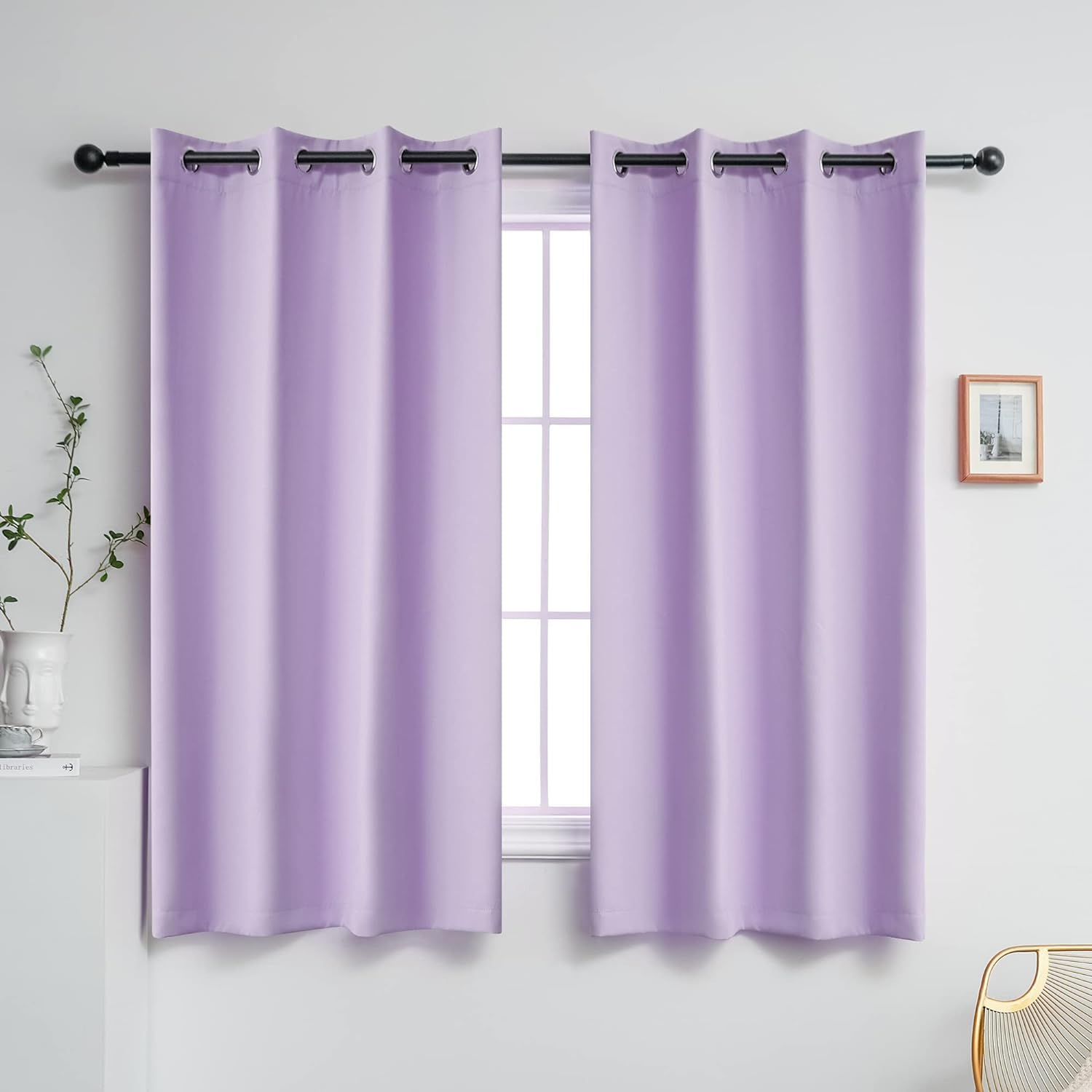 Amar Homes 95% Room Darkening Window 5 Feet Curtain, Thermal Insulated Blackout Heavy Polyester Panel, Noise Reduce, Only Single Piece - (Lavender - 60 Inches)-image-26