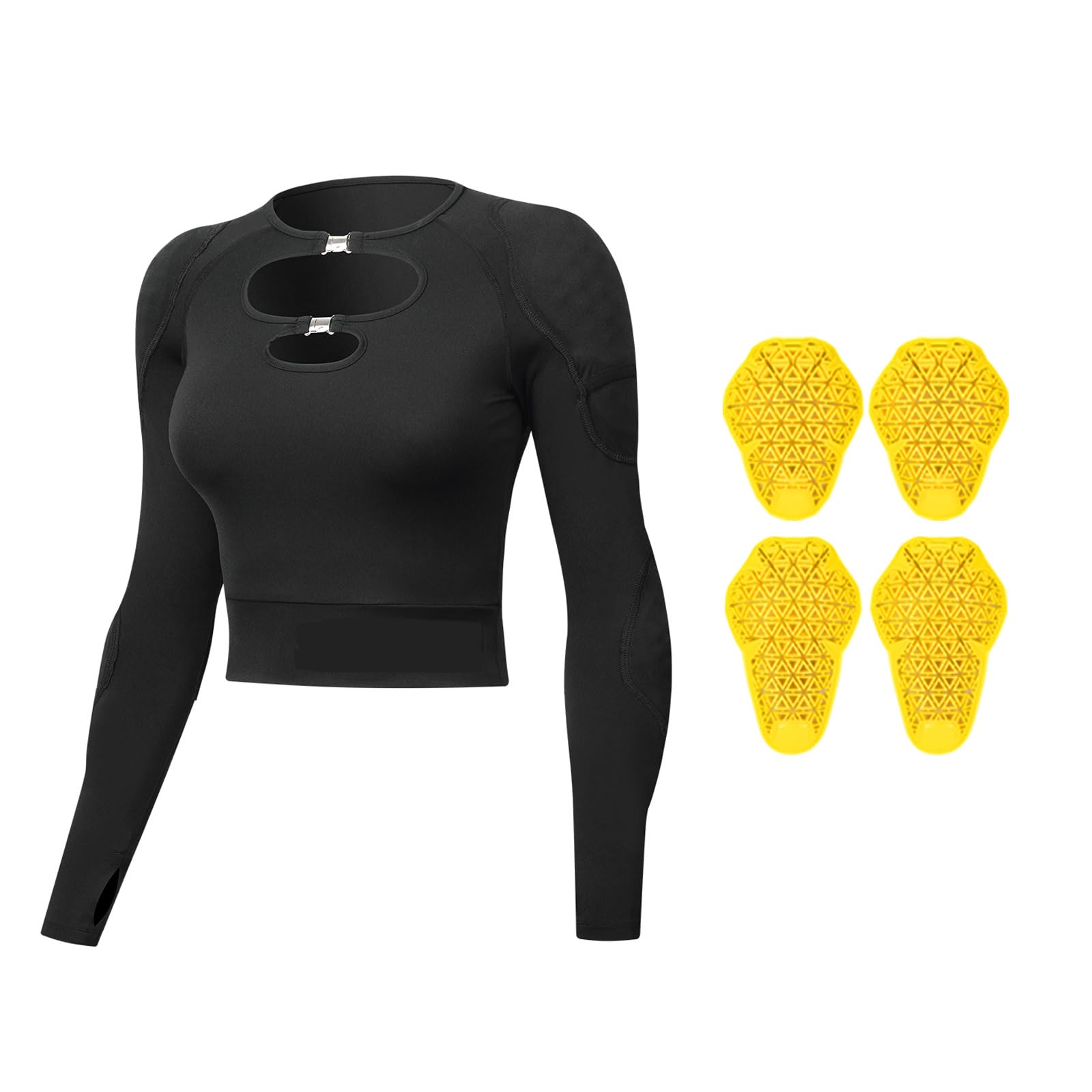 Damska Koszulka Termoaktywna Typu Biker – Elastyczna Koszula Motocyklowa Z Otworami Na Kciuki, Oddychający Crop Top O Kroju Slim Fit Do Jazdy Na Motocyklu, Sportów Outdoorowych