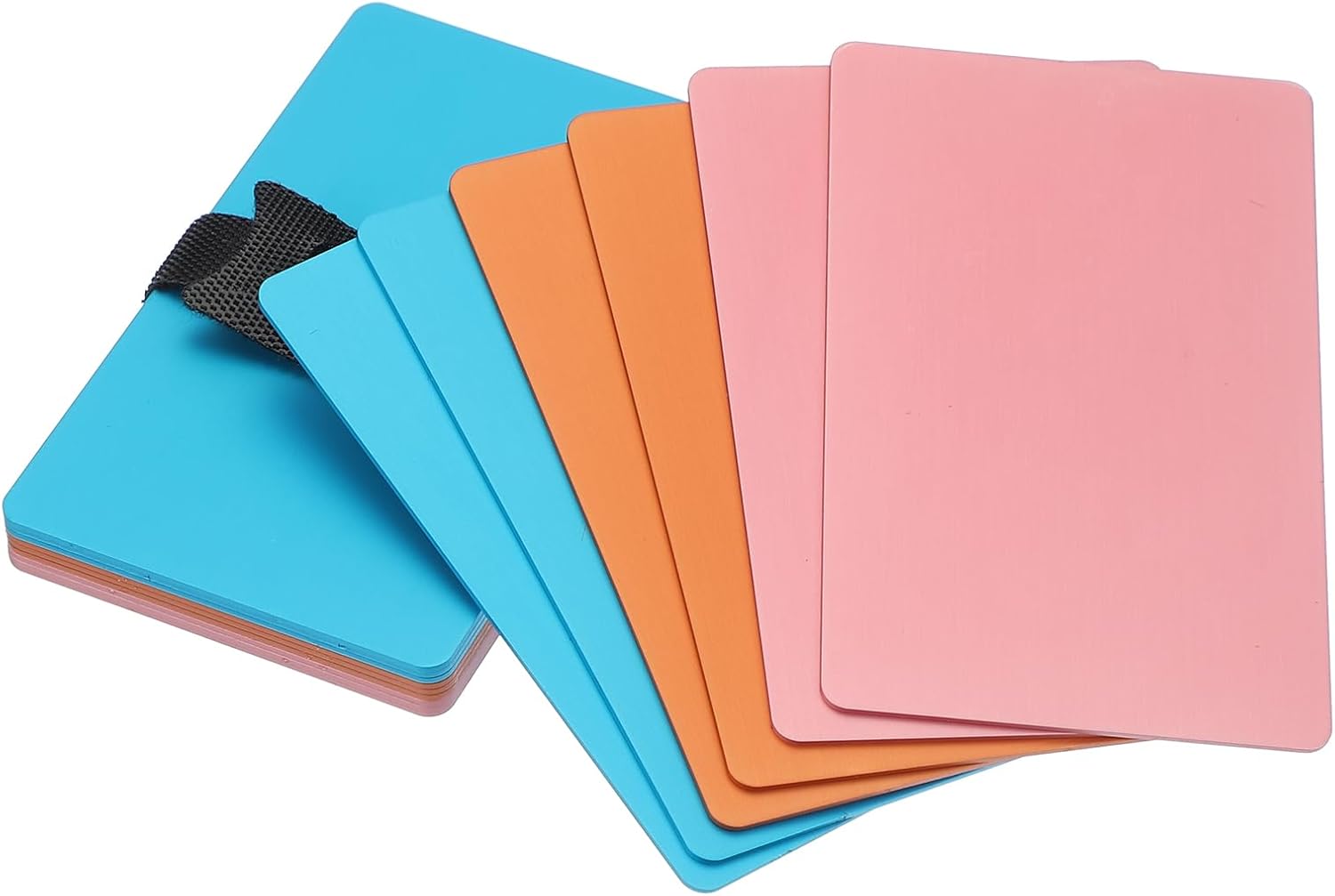 PATIKIL Metal Business Card 1mm Thick 3.4x2.1 Inch, 15 Pcs Anodized Aluminum Blank Laser Engraving Cards with Cable Ties for Multipurpose House Office Custom Gift DIY, Pink/Orange/Blue
