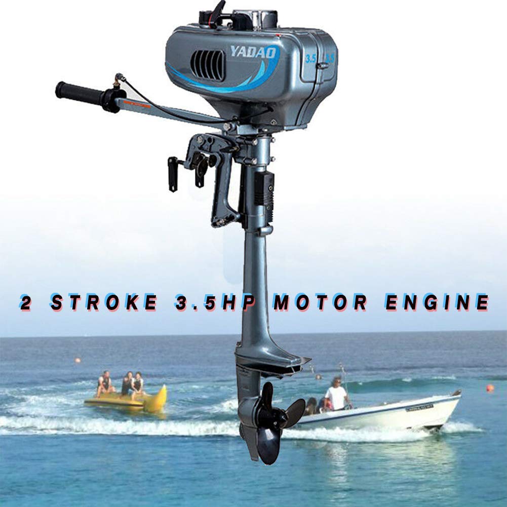 Boat Engine TBVECHI 3.5HP 2 Stroke Outboard Motor Capacitor Discharge Ignition System Boat Engine with Water Cooling System