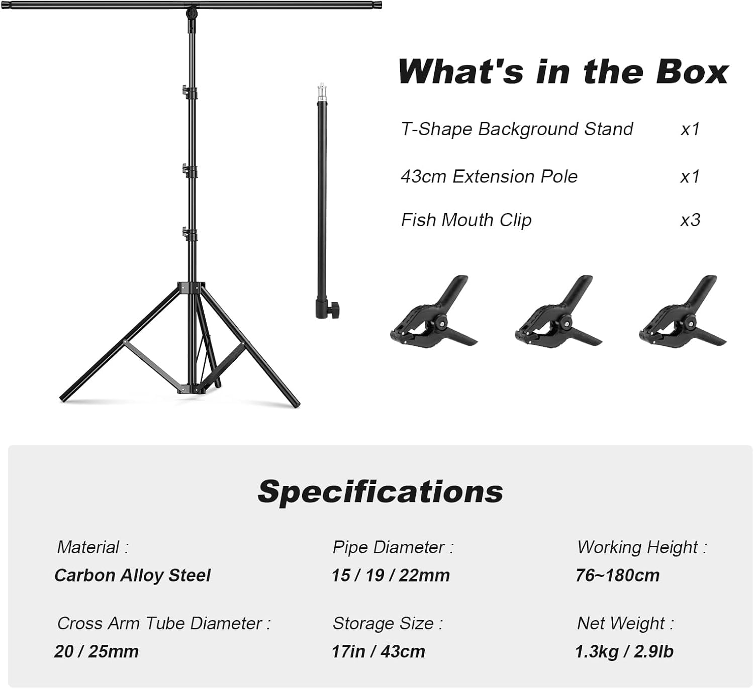 soonpho Supporto per Sfondo a Forma di T, 1,8x1,4 m Supporto per Treppiede Sfondo Fotografico per Fotografia in Studio Ritratto Prodotto