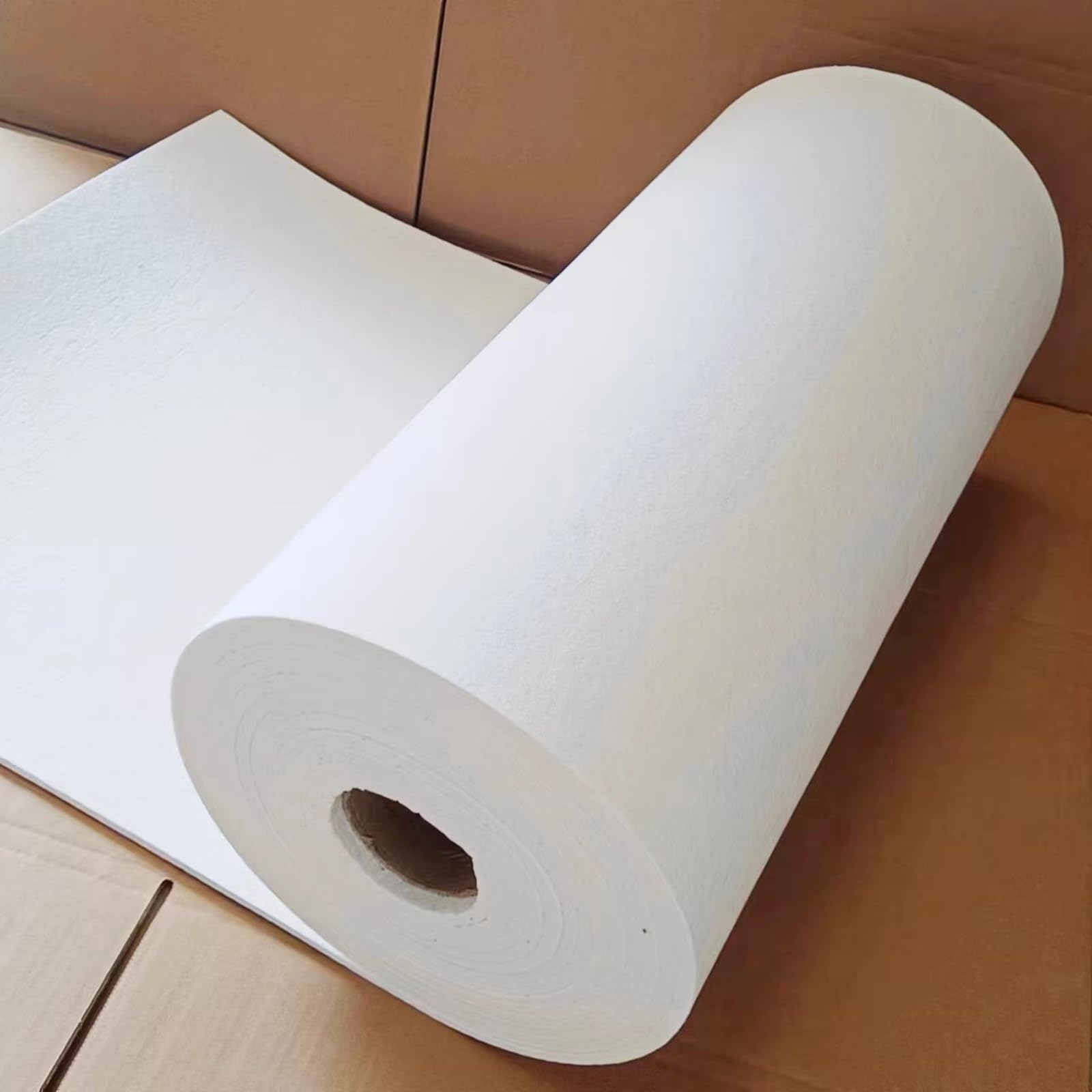 manta aislante de fibra cerámica Rollo de papel de fibra cerámica blanco de 1-10 mm de alta temperatura for estufas de leña, hornos de pizza y hornos(5MM)