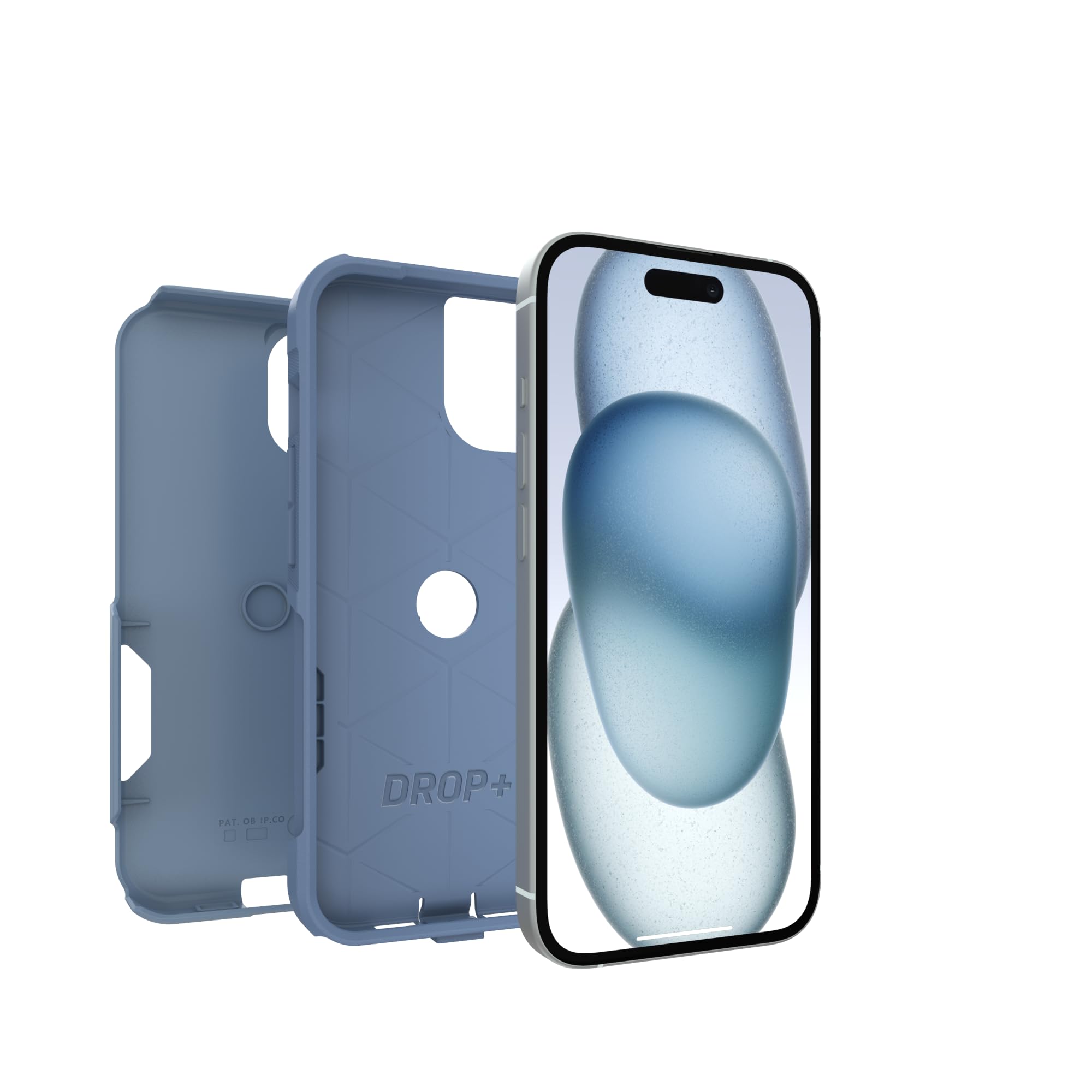 OtterBox Custodia per iPhone 15, iPhone 14 e iPhone 13 Commuter Series - Denim Crisp (Blu), Sottile e Resistente, Tascabile, con Protezione per Le Porte