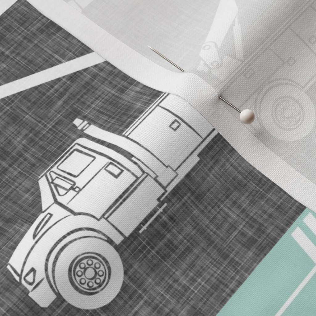 Spoonflower Fabric - Patchwork Bucket Truck Lineman Utility Powerline Powerlines Printed on Petal Signature Cotton Fabric by The Yard - Sewing Quilting Apparel Crafts Decor