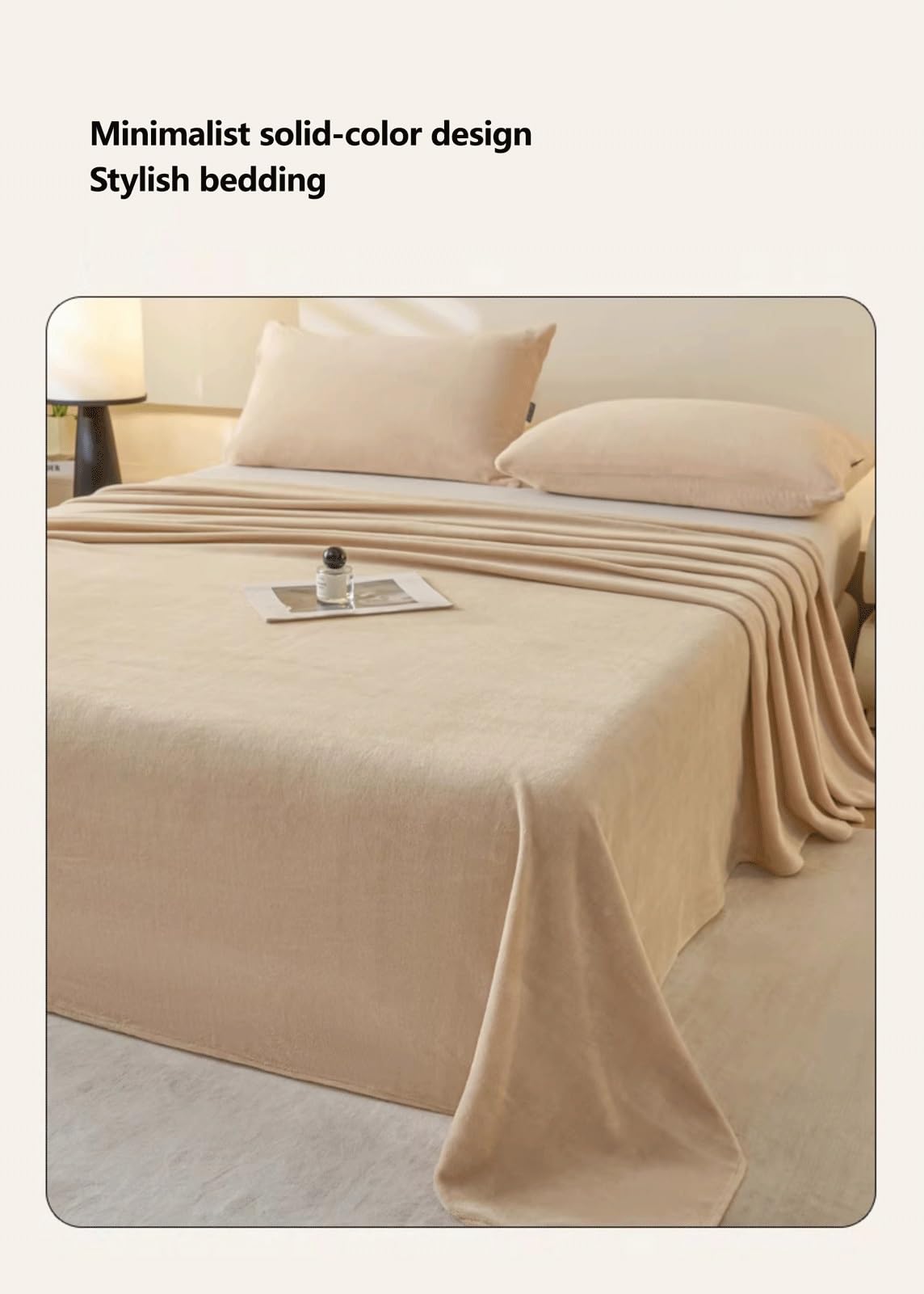 Flanell Betttuch Bettlaken ohne Gummi Einzelbett Doppelbett Cashmere Touch Warme Samt Betttuch ohne Gummi Leintuch(Orange,245x270cm)