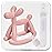 Miraloop Baby Teether Toys for Teething Relief, Food Grade Silicone Teether with Storage Box and Pacifier Clip, Teething Toys 3-6 Months, Baby Essential (Mist Pink Clip+Box)