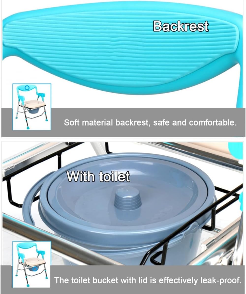 Silla de Ducha y baño for Personas Mayores, Plegable, con reposabrazos y Respaldo Ajustables en Altura.