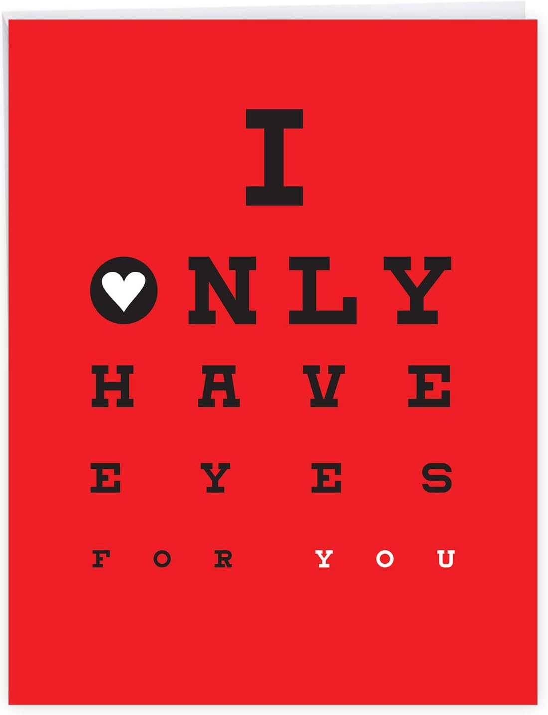 NobleWorks - Large Valentines Day Card Funny (8.5 x 11 Inch) - Vday Humor, Big Greeting Notecard for Valentine - Eyes for You J6769VDG