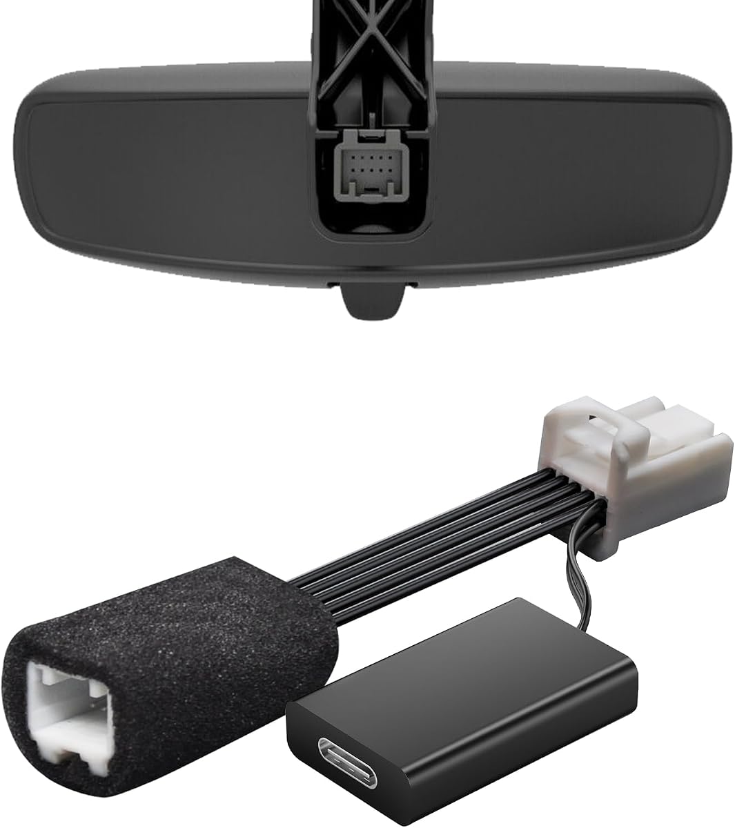 Mangoal Dashcam Power Adapter for Chrysler 10-Pin (Model A) for Jeep Ram Dodge Chrysler Grand Cherokee etc, Hide The Wires, Connect Rearview Mirror Plug (Hidden)