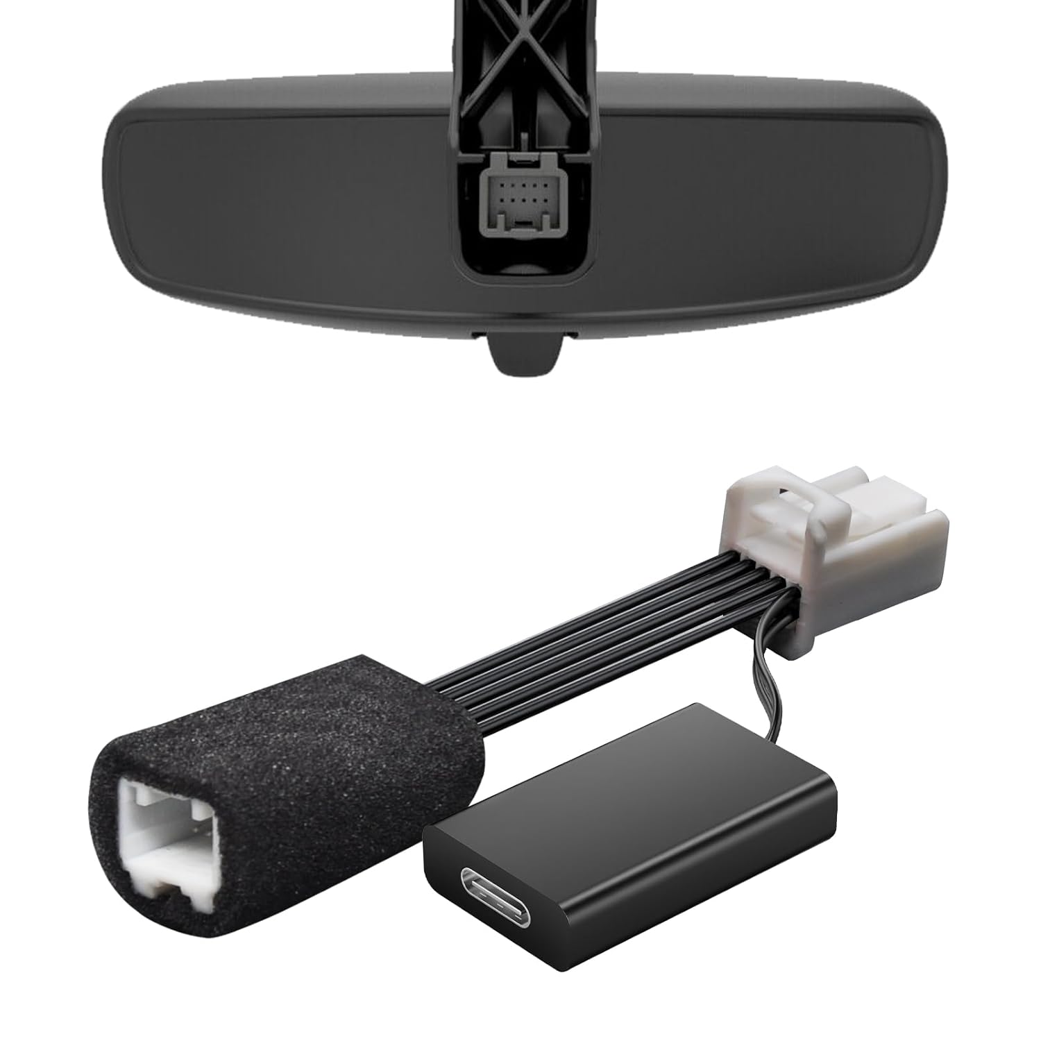 Dashcam Power Adapter for Chrysler 10-Pin (Model A) for Jeep Ram Dodge Chrysler Grand Cherokee etc, Hide The Wires, Connect Rearview Mirror Plug (Hidden)