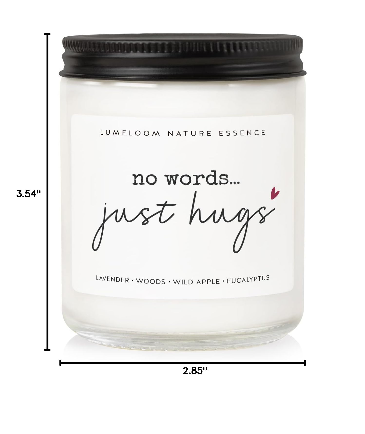 LUMELOOM Sympathy Gifts for Loss of Loved One, Memorial Gifts - 9oz Lavender Scented Soy Wax Candle - No Words Just Hugs, Bereavement, Grief, Think of You, Miscarriage, Get Well Candle for Women