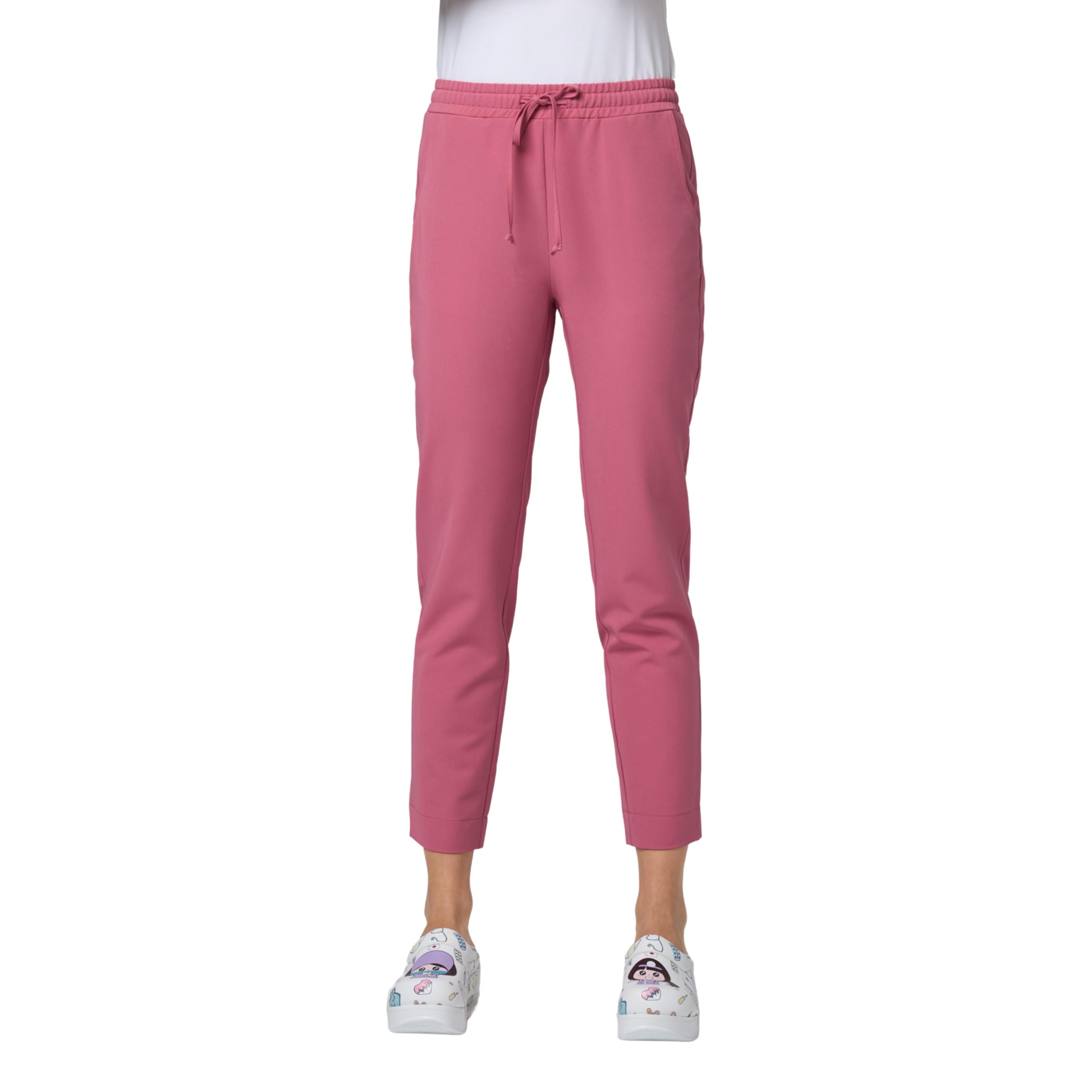 Damen Medizinische Hose Gerades Bein Stretch Mailand Rosa L