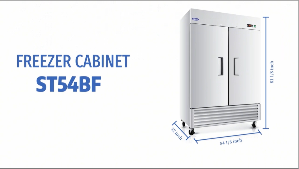 Image of 54 inchW Commercial Reach-in Upright Freezer - Low Noise & Energy Saving, Stainless Steel Freezer, 6 Adjustable Shelves, LED Lighting, 49 Cu.ft, Automatic defrost, Digital Temperature Control