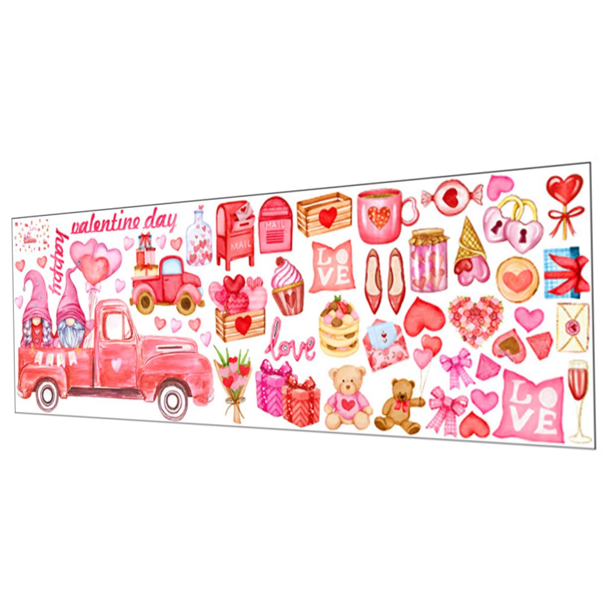 Housoutil 4 Blätter Wandtattoo Zum Valentinstag Wanddekoration Gold Tapeten Fenster Wandtattoos Als Heimdekoration Nagelaufkleber Wichtel-aufkleber Zum Valentinstag Haken Abziehbilder Pvc