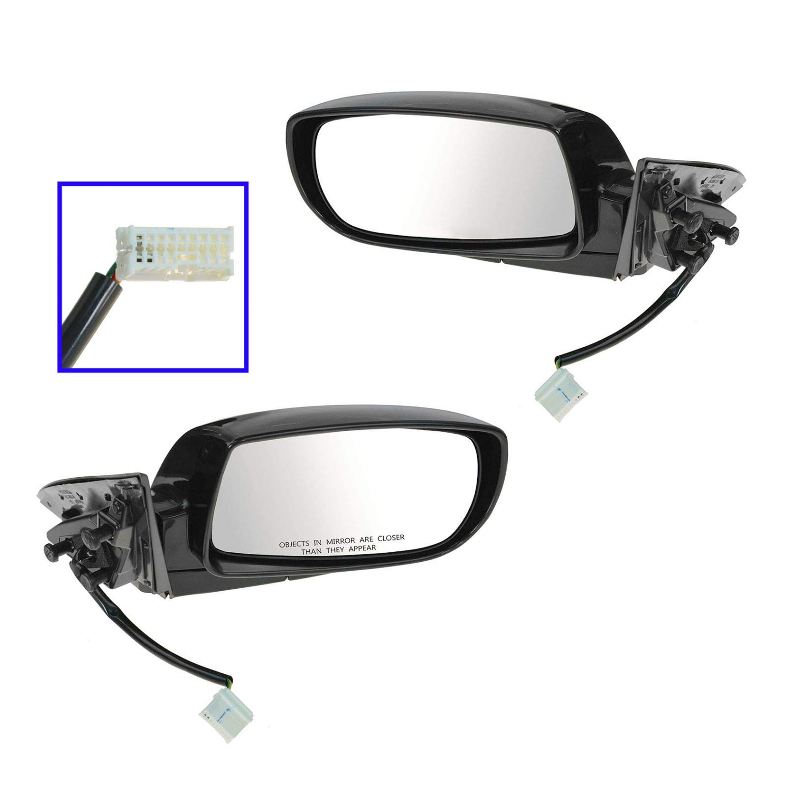 Mirror Power Driver & Passenger Black Pair for Hyundai Genesis 2 door Coupe