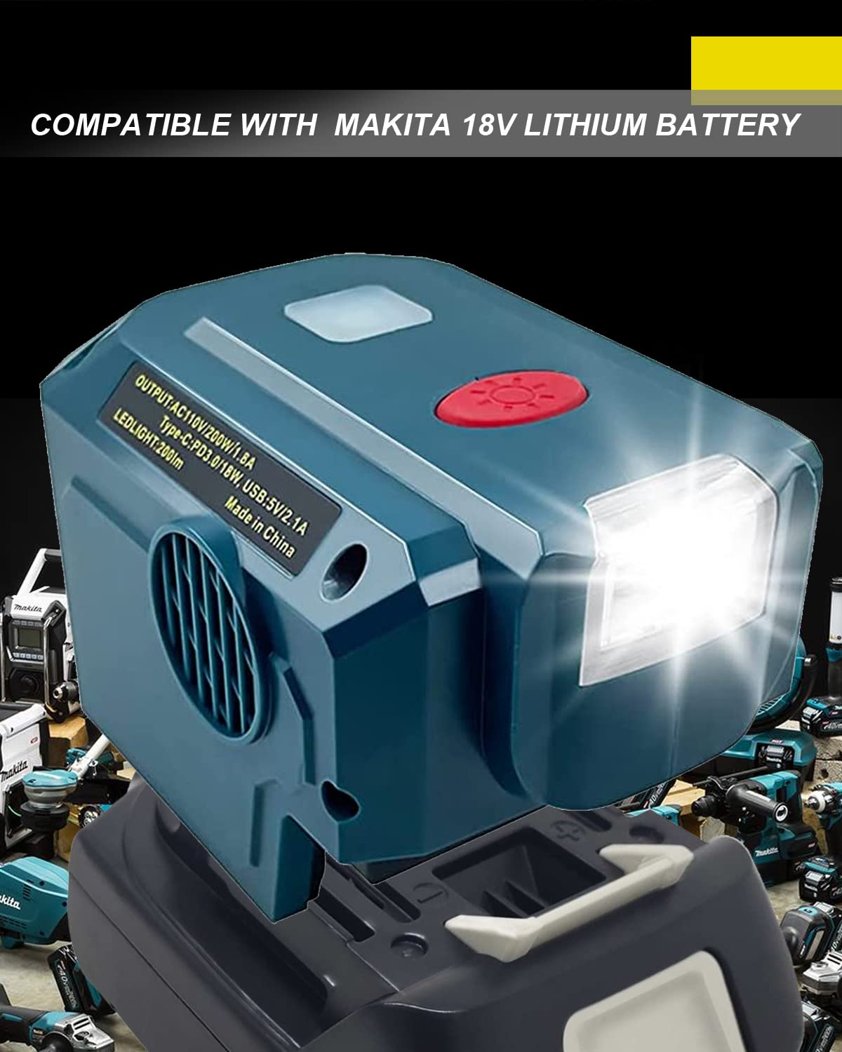Amazon.co.jp: 200Wパワーインバータージェネレーター マキタ18V