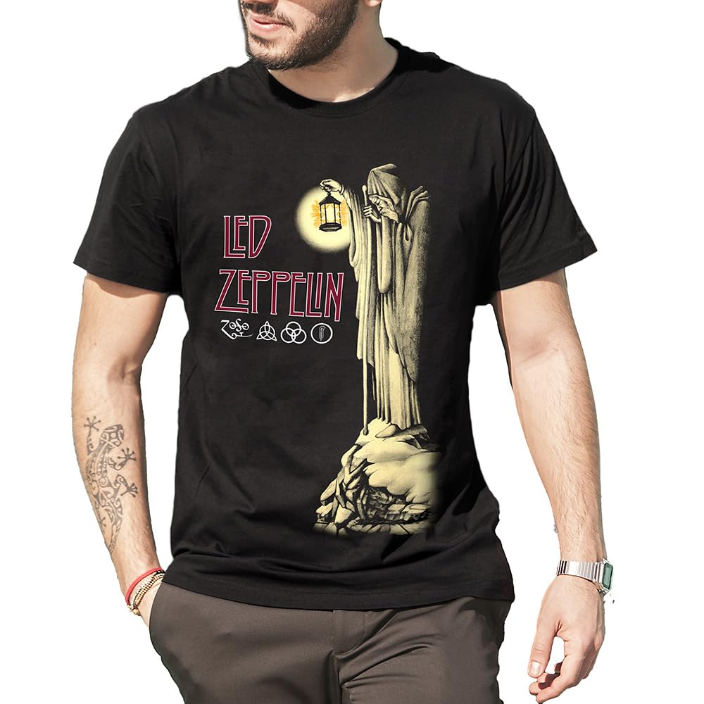 Led Zeppelin T-shirt Hermit. T-shirt officiel. Band Rock. T-shirt unisexe pour adulte garçon.