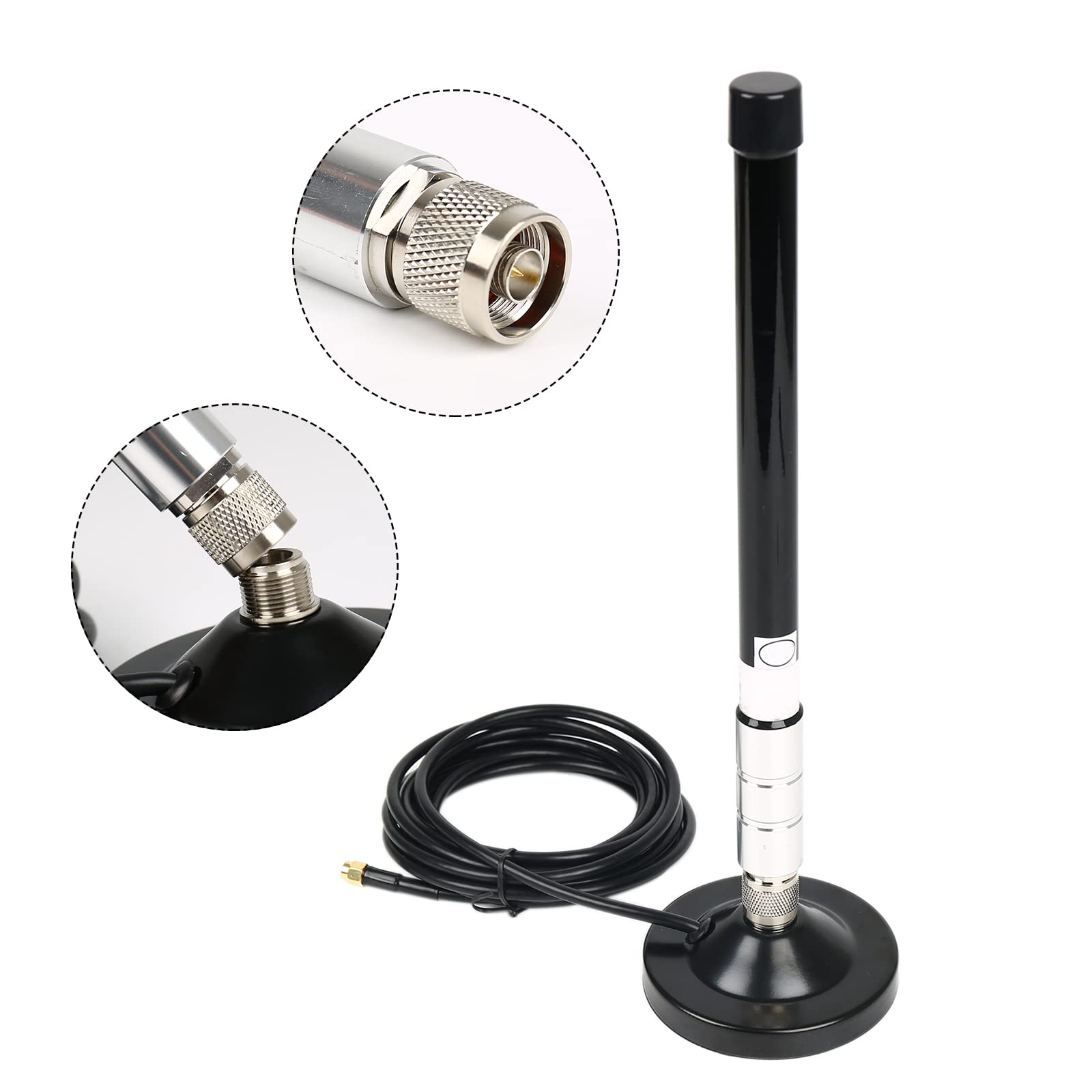 LoRa antena 868 MHz, 3 dBi z włókna szklanego, 30 cm, z podstawą magnetyczną, 3 m, kabel przedłużający, czarna antena Lorawan, wodoszczelna antena górnicza, do RAK Nebra Bobcat HNT, hel,